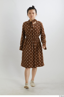 Aera  1 brown dots dress casual dressed front view…